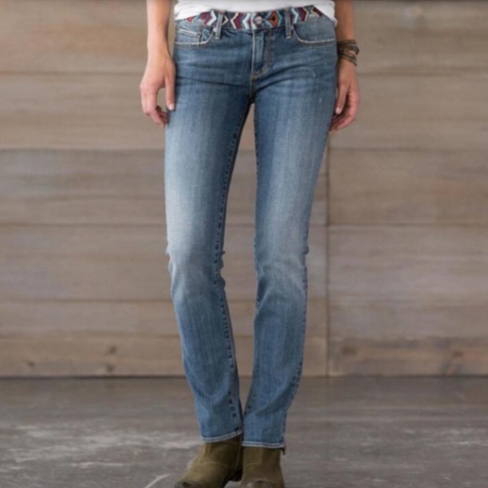 Driftwood Audrey Silverado Jeans Embroidered Waist Band Boho 32